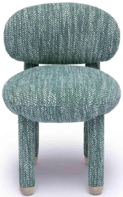 Manu Teal Nubby Performance Fabric Side Chair