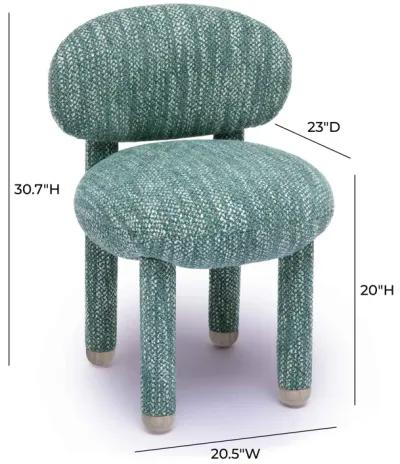 Manu Teal Nubby Performance Fabric Side Chair