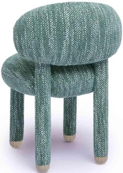 Manu Teal Nubby Performance Fabric Side Chair