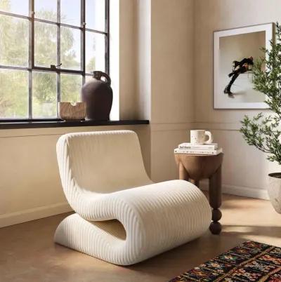 Senna Cream Oversized Corduroy Accent Chair