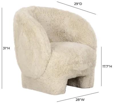 Kiki Natural Vegan Shearling Accent Chair