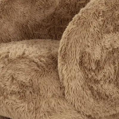 Kiki Dark Taupe Vegan Shearling Accent Chair