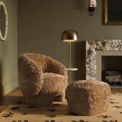 Kiki Dark Taupe Vegan Shearling Accent Chair