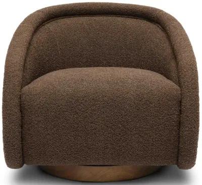 Rory Chocolate Brown Boucle Swivel Chair