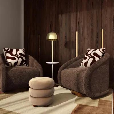 Rory Chocolate Brown Boucle Swivel Chair