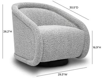 Rory Grey Boucle Swivel Chair