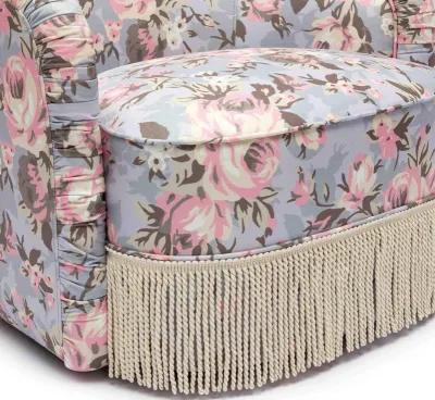 Pamela Spring Floral Print Tasseled Lounge Chair