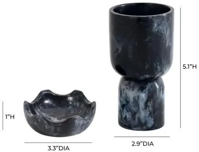 Platform Black Swirl Resin Kiddush Cup