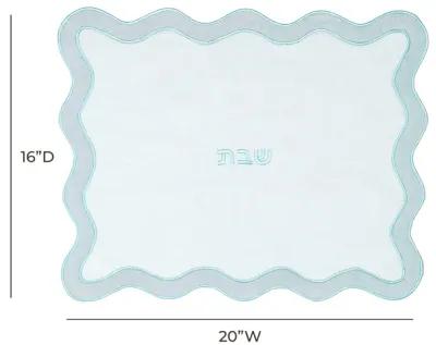 TOV Sea Blue Wavy Challah Cover