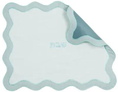 TOV Sea Blue Wavy Challah Cover