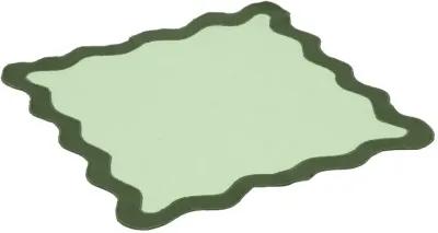 Scalloped Edge Olive Green Cotton Placemat - Set of 4