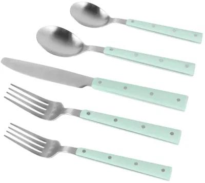 Soline Mint and Stainless Steel Flatware - Set of 5 Pieces - Service for 1