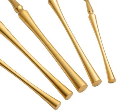 Millie Brushed Gold Stainless Steel Flatware - Set of 5 Pieces - Service for 1