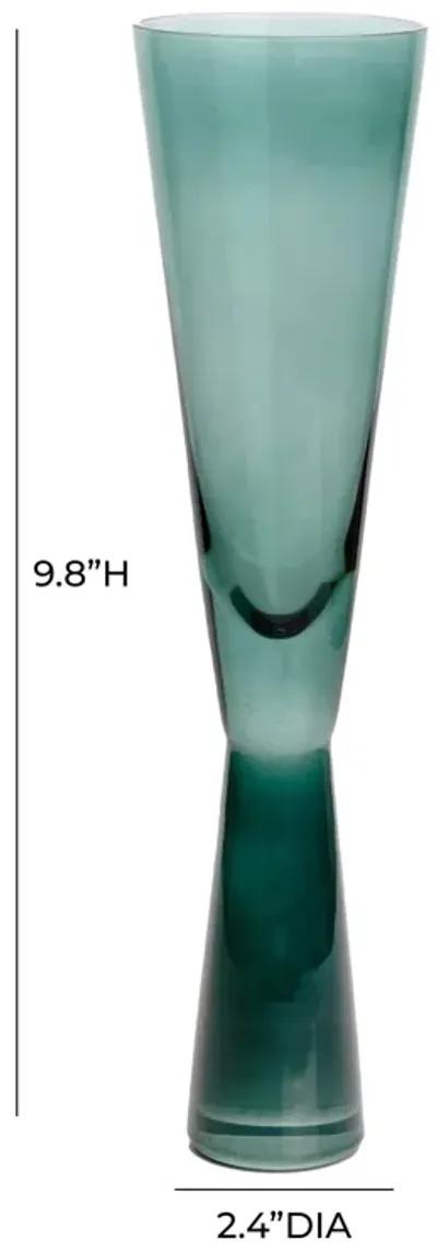 Flute Green Champagne Glasses - Set of 4