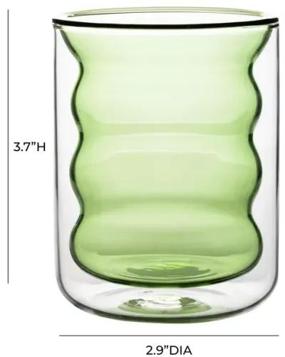 Waves Green Water Glass - Set of 4