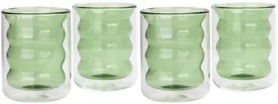 Waves Green Water Glass - Set of 4