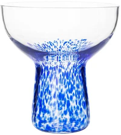 Dottie Blue Dots Handblown Cocktail Glass - Set of 4