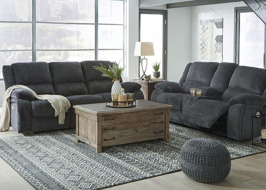 Huron Gray Power Reclining Sofa