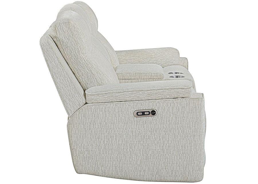 Violette White Power Reclining Console Loveseat W/ Power Headrests