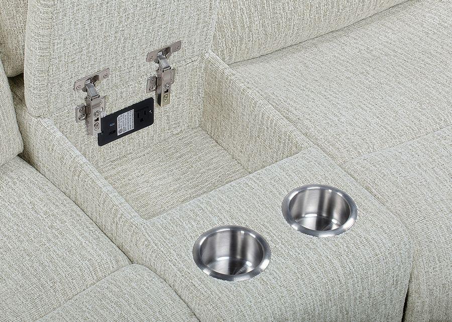 Violette White Power Reclining Console Loveseat W/ Power Headrests