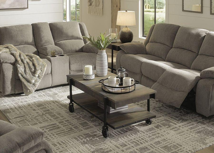 Huron Brown Power Reclining Console Loveseat