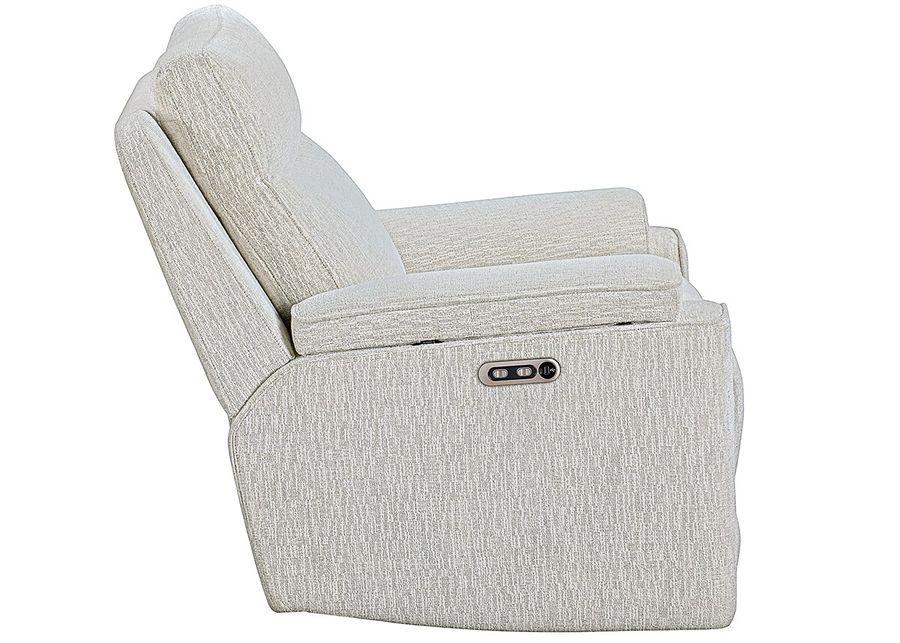 Violette White Power Recliner W/ Power Headrest