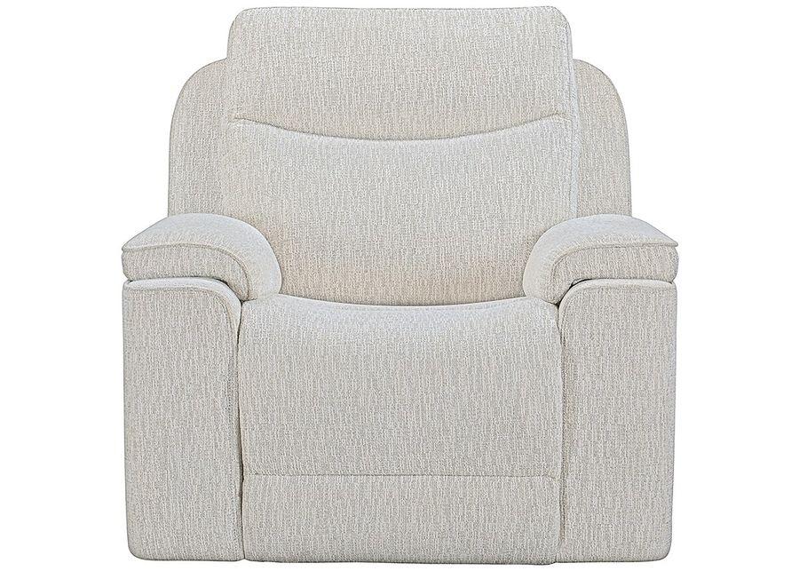 Violette White Power Recliner W/ Power Headrest