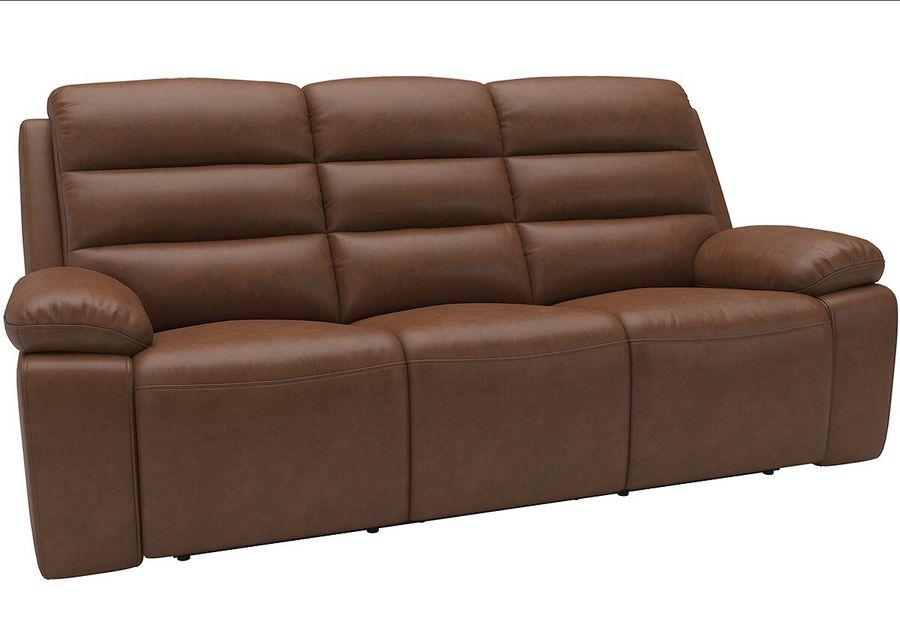 Duke Brown Leather Power Reclining Sofa W/ Power Headrests