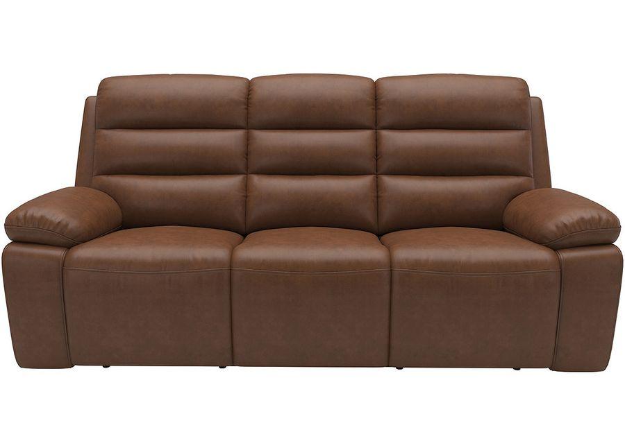 Duke Brown Leather Power Reclining Sofa W/ Power Headrests