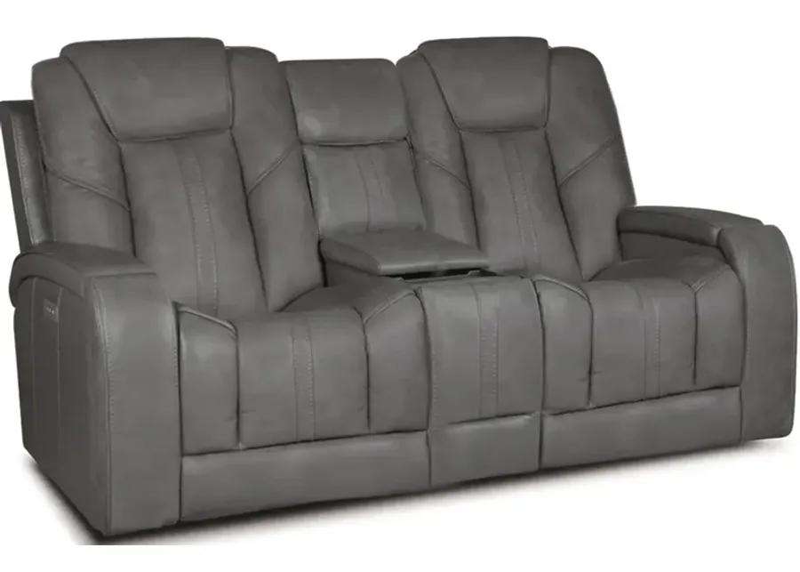 Dalton Power Reclining Console Loveseat W/ Power Headrests