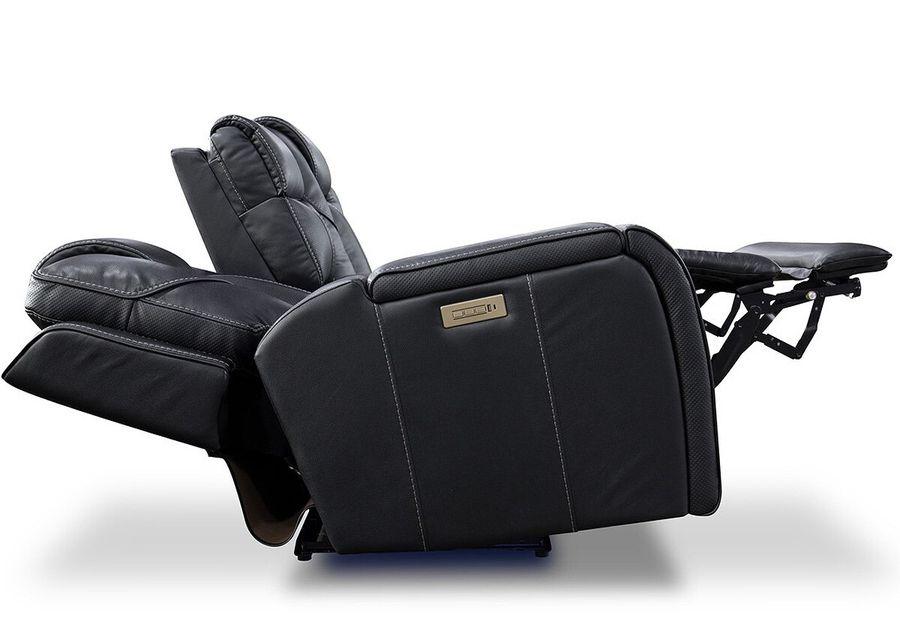 Dalton Black Power Reclining Console Loveseat W/ Power Headrests