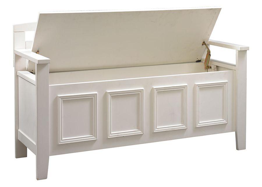 Valere White Storage Bench