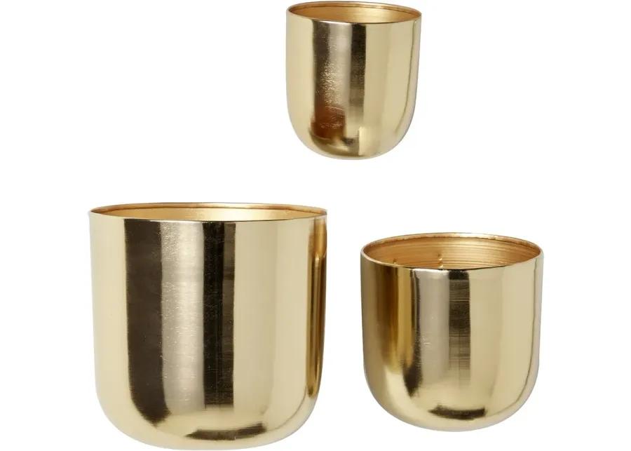 Set of 3 Santoya Gold Wall Planters