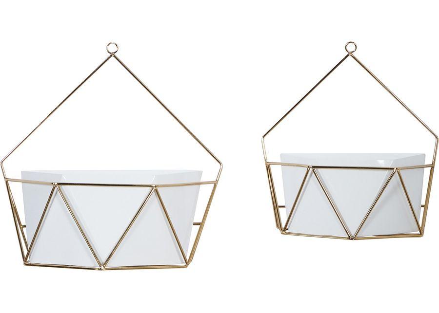 Set of 2 Lucilla White Wall Planters