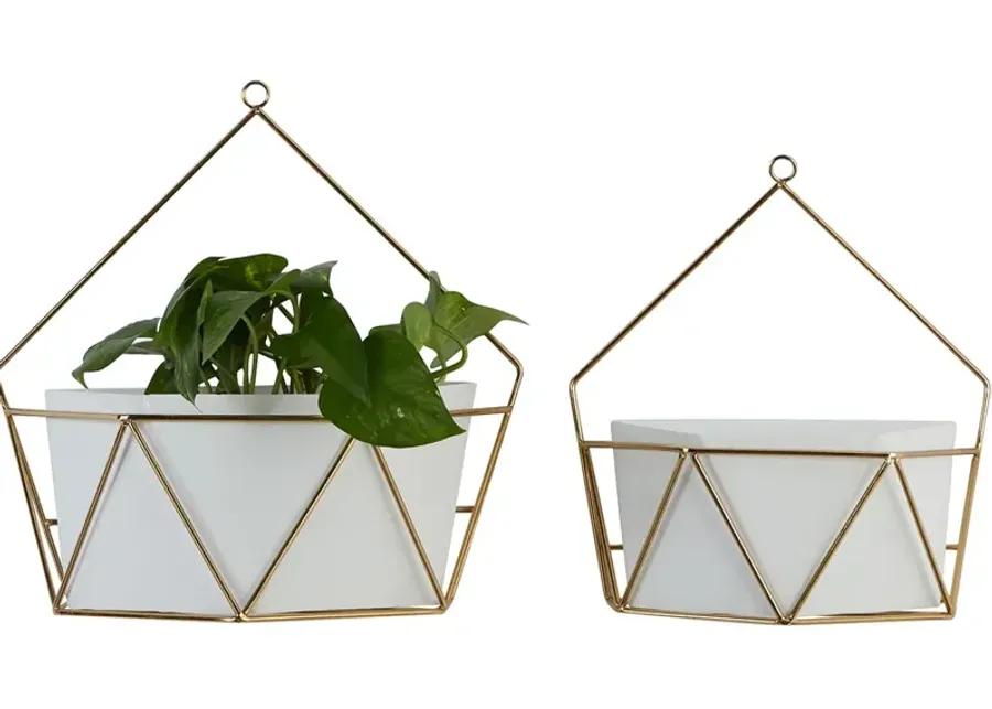 Set of 2 Lucilla White Wall Planters