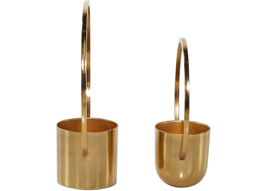 Set of 2 Veronica Gold Wall Planters