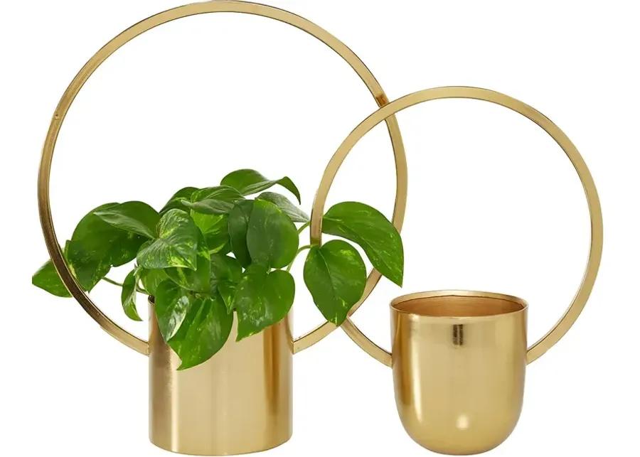 Set of 2 Veronica Gold Wall Planters