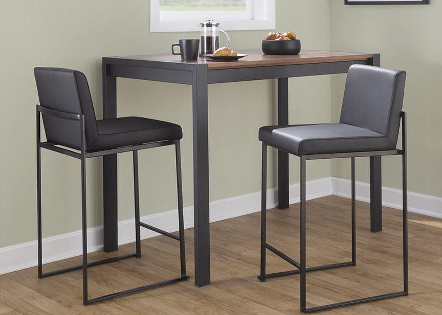 Fuji Black/Black Counter Height Stool, Set Of 2