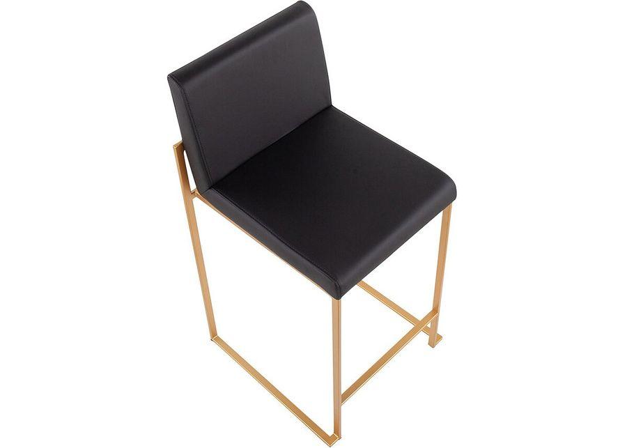 Fuji Black/Gold Counter Height Stool, Set Of 2