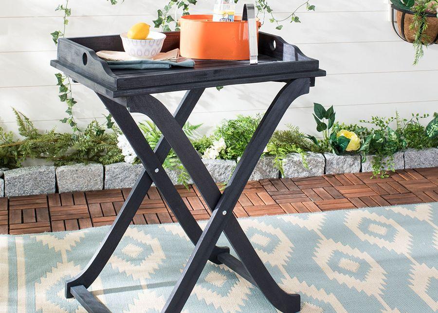 Marina Black Outdoor Tray Table