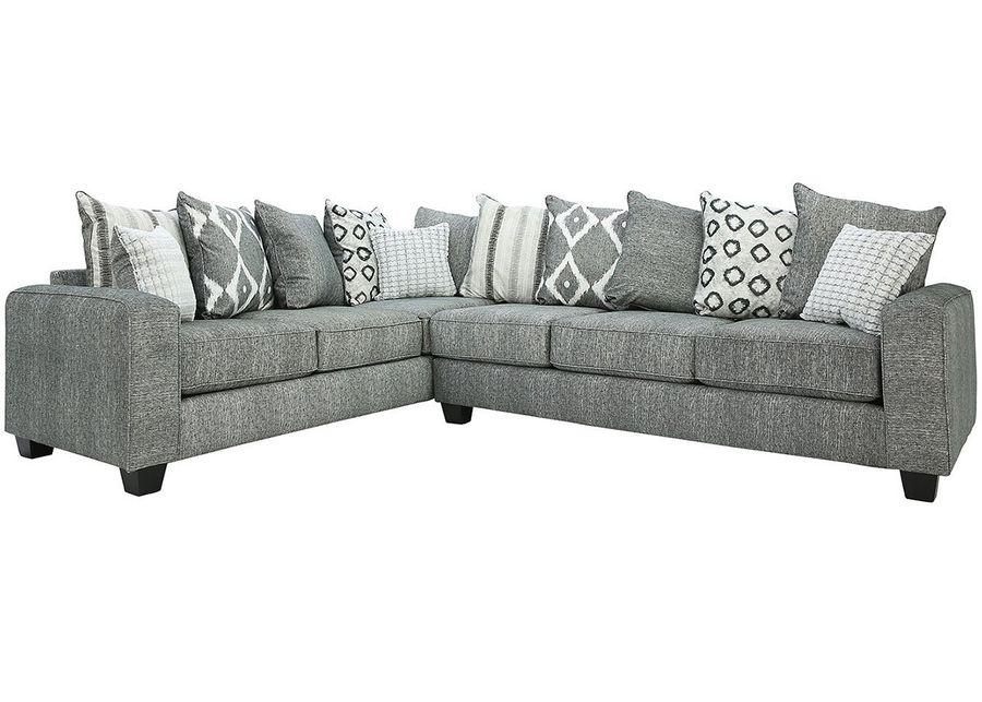 Stonewash 2 Pc. Sectional W/ Ottoman