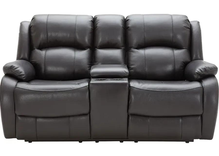 Vallen Gray 2 Pc. Leather Power Living Room W/ Power Headrests