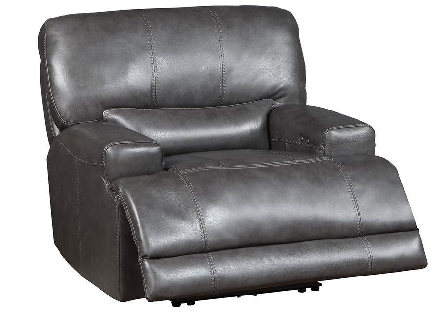 Bowery Charcoal Leather 3 Pc. Power Living Room