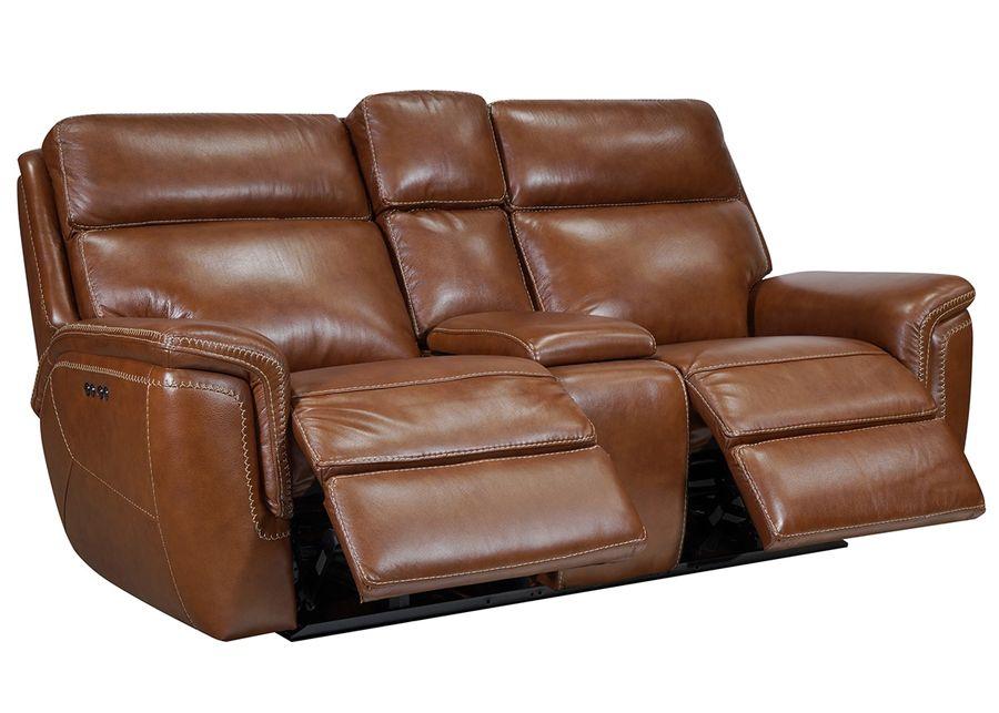 Edgewood Brown Leather 2 Pc. Power Living Room W/ Power Headrests