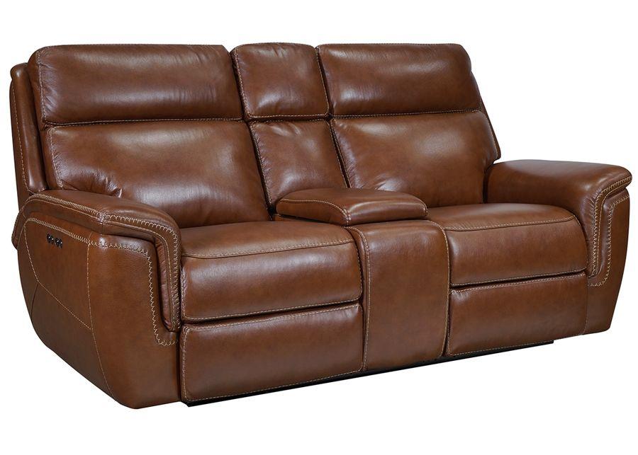 Edgewood Brown Leather 2 Pc. Power Living Room W/ Power Headrests
