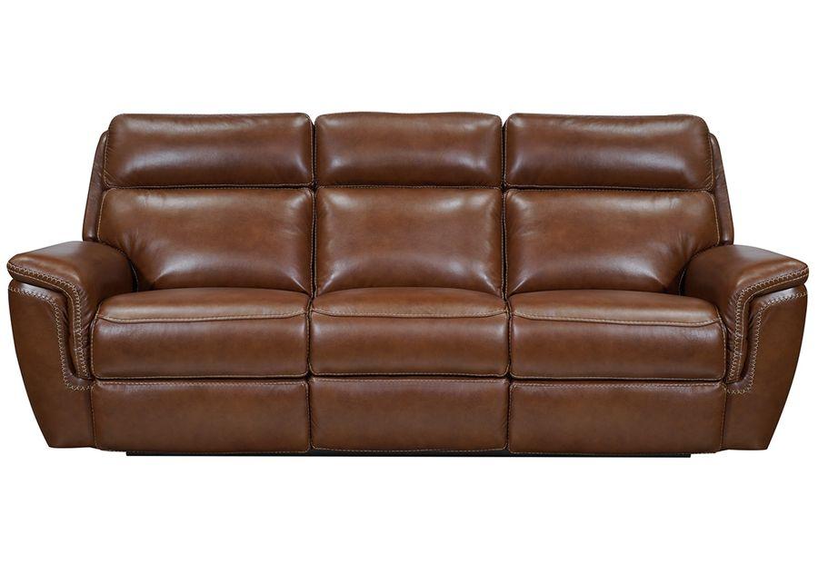 Edgewood Brown Leather 2 Pc. Power Living Room W/ Power Headrests