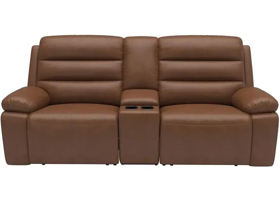 Duke Brown Leather 2 Pc. Power Reclining Living Room W/ Power Headrests