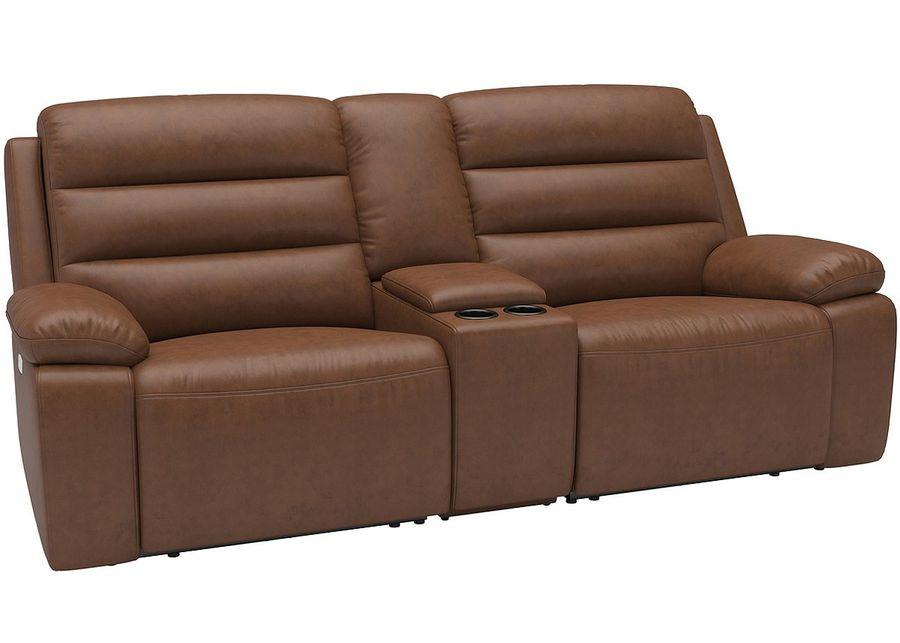 Duke Brown Leather 2 Pc. Power Reclining Living Room W/ Power Headrests