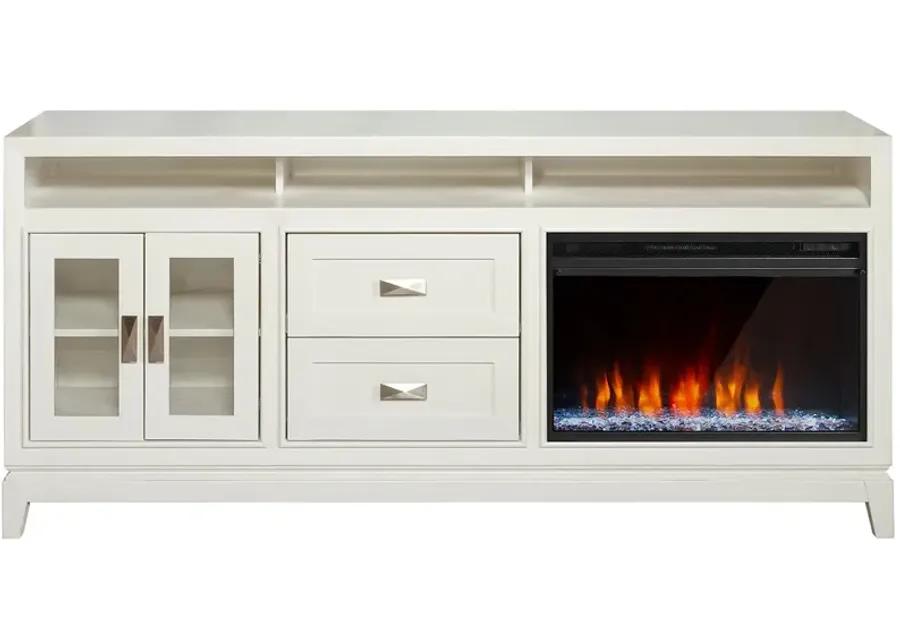 Denton White 72" Fireplace