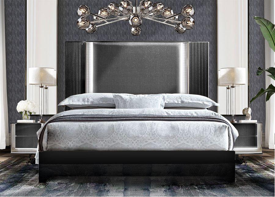 Lumina Black Queen Bed